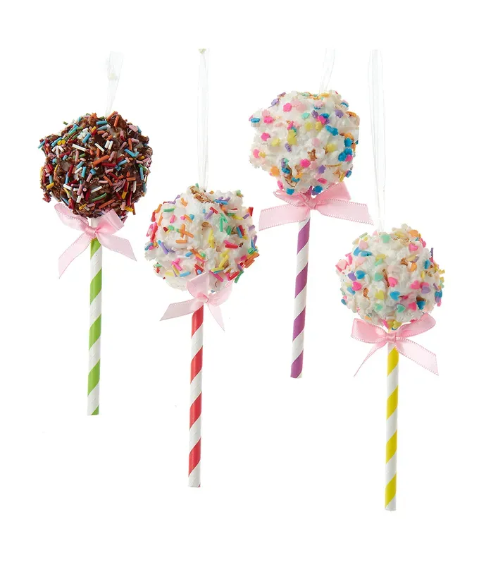 PRE-ORDER SHIPS 8/2024 Popcorn Lollipop Ornaments Set of 4 Christmas Decor