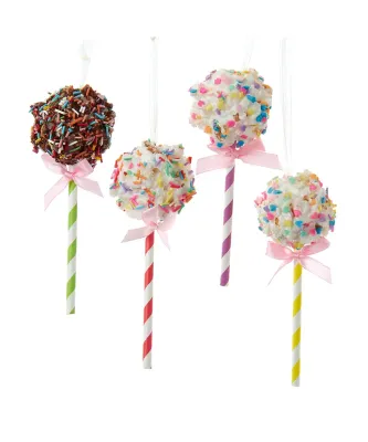 PRE-ORDER SHIPS 8/2024 Popcorn Lollipop Ornaments Set of 4 Christmas Decor