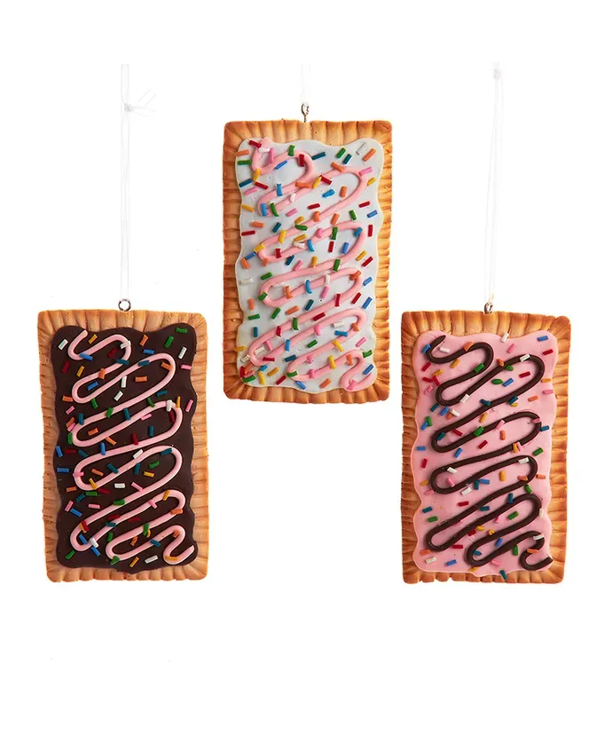Toaster Pastry Ornaments Set of 3 Christmas Decor *SHIPS WITHIN 10 DAYS* NEW 2024