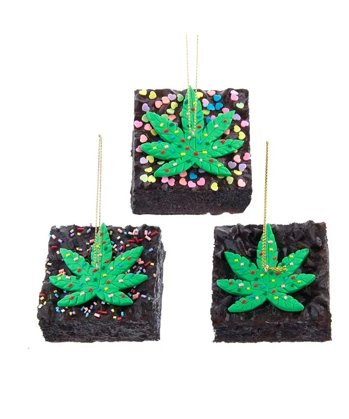 PRE-ORDER SHIPS 8/2024 Foam Brownie With Sprinkles Ornaments Ornaments Set Of 3 Christmas Decor