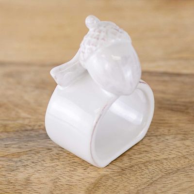 (SET OF 6) Acorn Napkin Ring Tabletop Accents