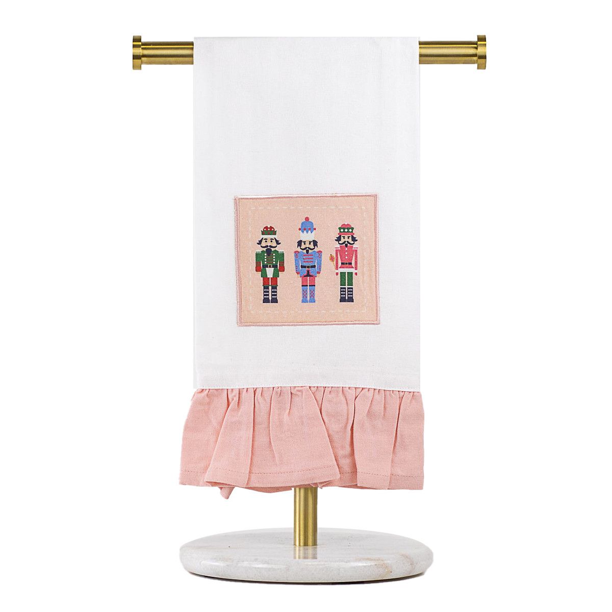 Nutcracker March Ruffle Christmas Decor Hand Towel Kitchen Accents