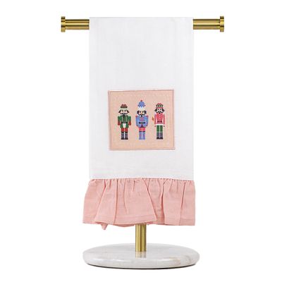 Nutcracker March Ruffle Christmas Decor Hand Towel Kitchen Accents