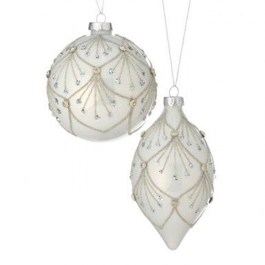 6&quot;GLASS DRAPPING BURST ORNAMENTS SET OF 2 Christmas Decor