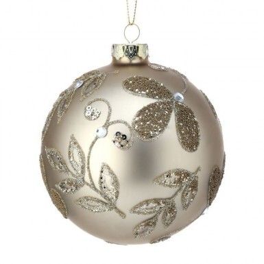 4&quot; GLASSS GILDED JEWEL ORNAMENT Christmas Decor