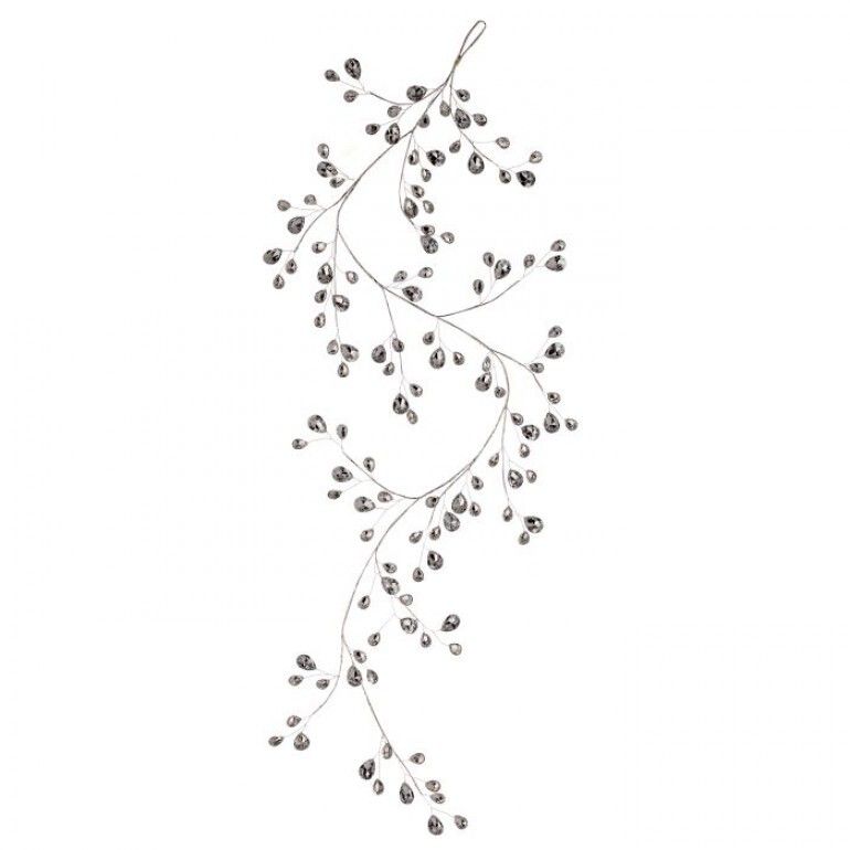 48&quot; METAL JEWEL GARLAND SILVER Christmas Decor
