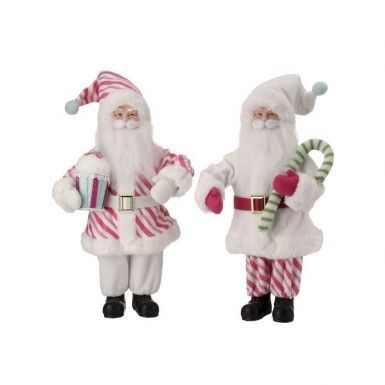 17&quot; FABRIC SOO SWEET SANTA SET OF 2 Christmas Decor NEW 2024