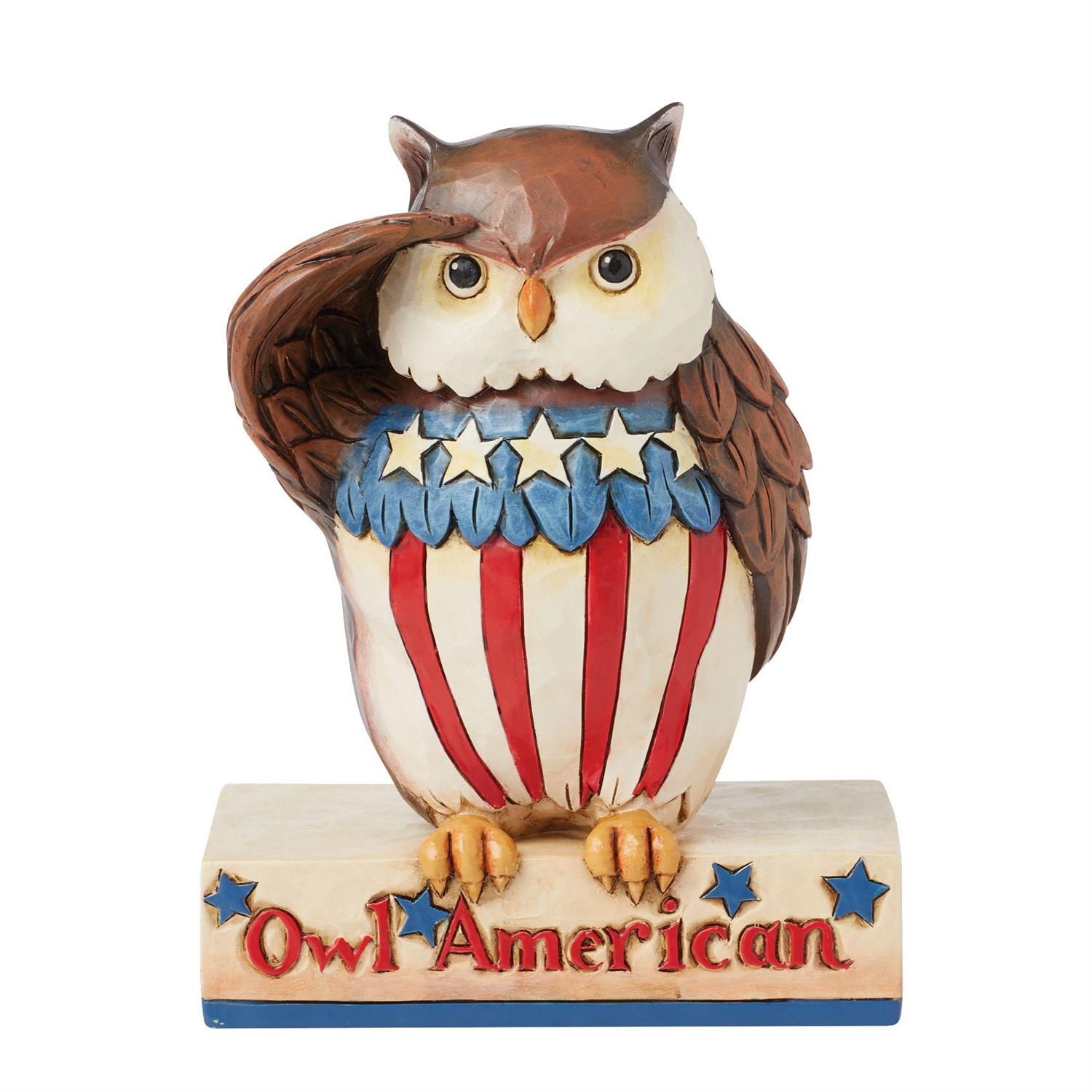 Proudly Perched Patriotic Owl Saluting By: Jim Shore *SHIPS 3/2025* NEW 2025