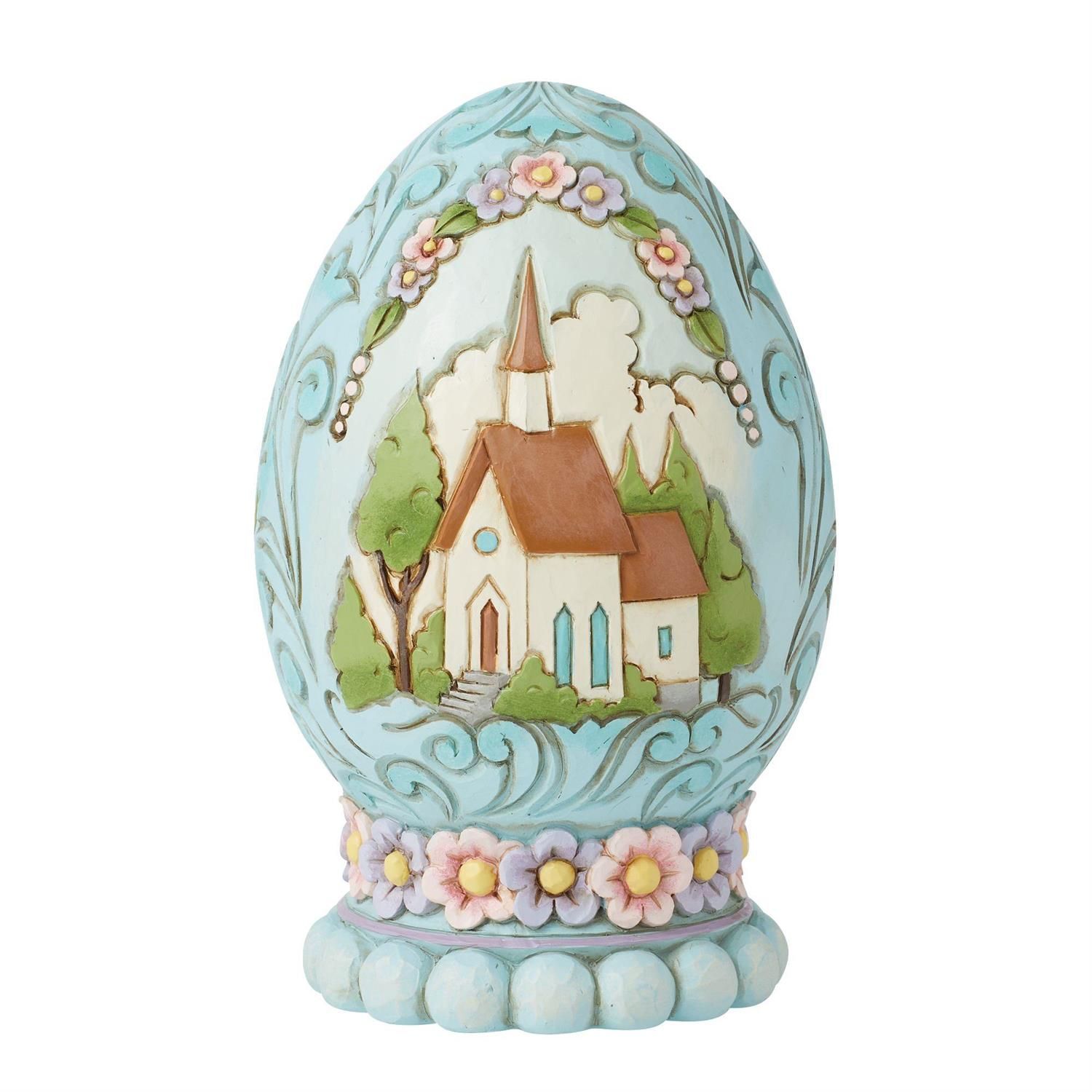 Let Us Rejoice Egg With Church Scene By: Jim Shore *SHIPS WITHIN 15 DAYS* NEW 2024