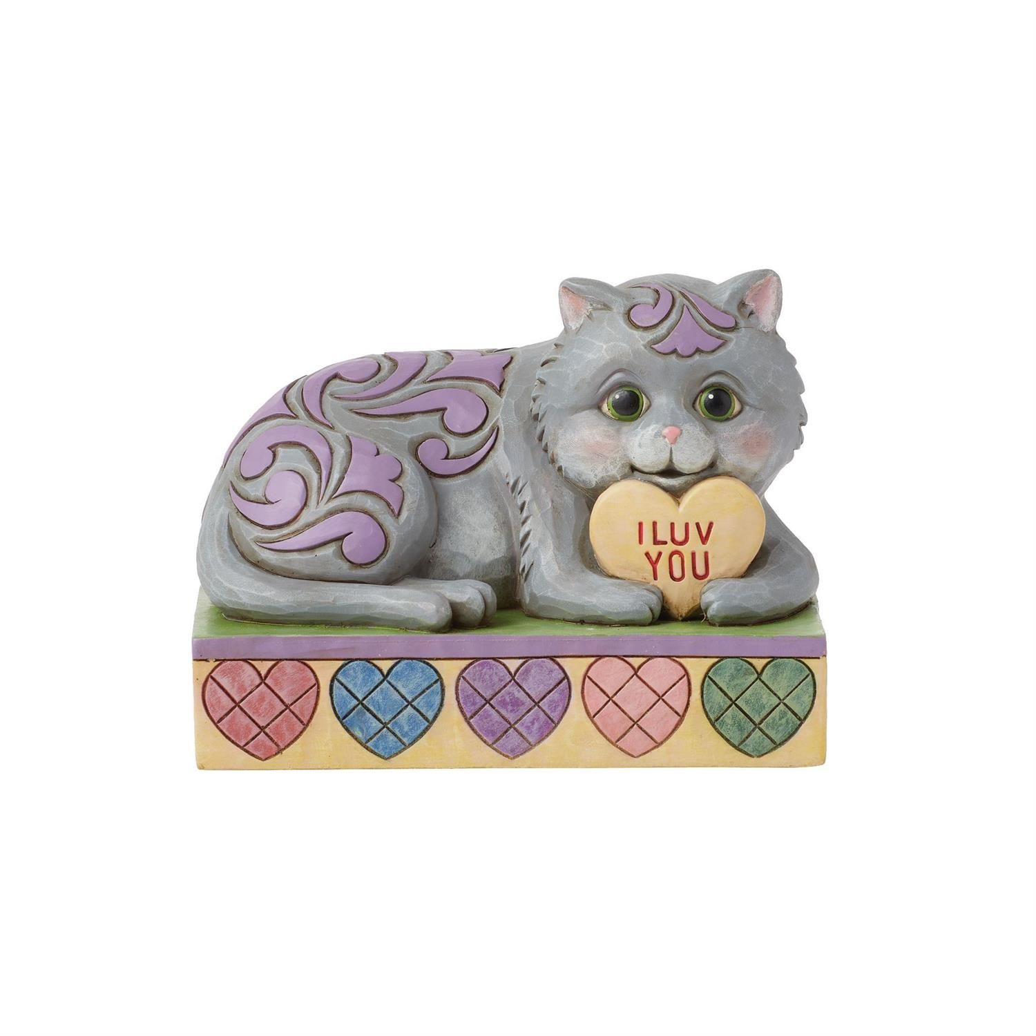 Smitten Kitten Cat Lying By Message Hearts By: Sweethearts Jim Shore  NEW 2024