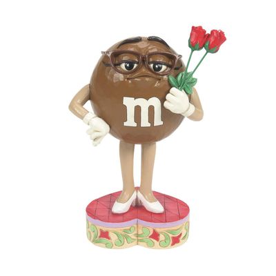 Sweet Sentiments M&amp;M&#39;S Brown Character Holding Rose&#39;s By: M&amp;M&#39;S Jim Shore *SHIPS WITHIN 15 DAYS* NEW 2024