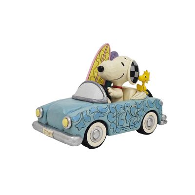 Sunny Drives And Surfing Vibes Snoopy &amp; Woodstock in Car With Surfboards By: Peanuts Jim Shore *SHIPS WITHIN 15 DAYS* NEW 2024