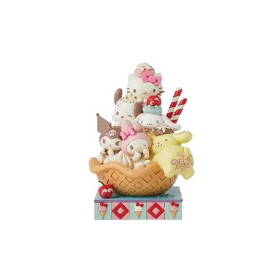 PRE-ORDER: Hello Kitty &amp; Friends Ice Cream Waffle Sundae By: Sanrio Jim Shore *SHIPS 7/2025* NEW 2025