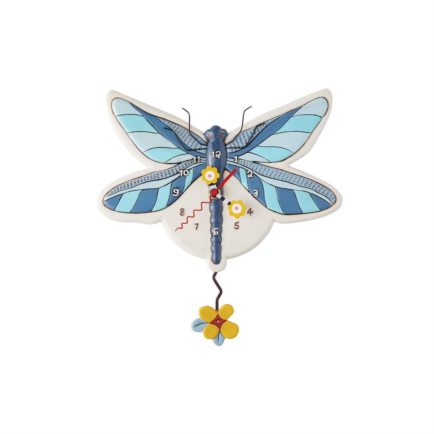 Blue Dragonfly Clock By: Allen Designs *SHIPS WITHIN 10 DAYS* NEW 2024