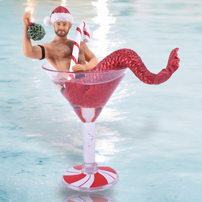 Mistletoe Santa Ornament By: Gay Mermen December Diamonds