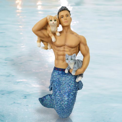 Pet The Puss Ornament By: Gay Mermen December Diamonds *SHIPS WITHIN 10 DAYS*