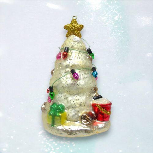 Shimmer Sand Tree Ornaments Set Of 2 Coastal Christmas Decor *SHIPS WITHIN 10 DAYS* NEW 2024