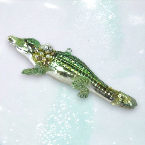 Shimmer Alligator Ornament Coastal Christmas Decor *SHIPS WITHIN 10 DAYS* NEW 2024