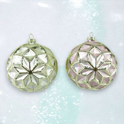Pink/Green Cut Set Of 2 Ornaments Coastal Christmas Decor *SHIPS WITHIN 10 DAYS* NEW 2024