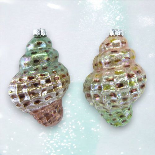 Shimmer Shell Ornaments Set Of 4 Coastal Christmas Decor *SHIPS WITHIN 10 DAYS* NEW 2024