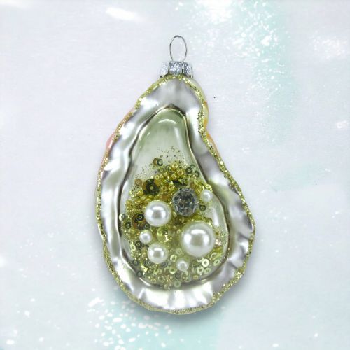 Shimmer Oyster Shell Ornament Coastal Christmas Decor *SHIPS WITHIN 10 DAYS* NEW 2024