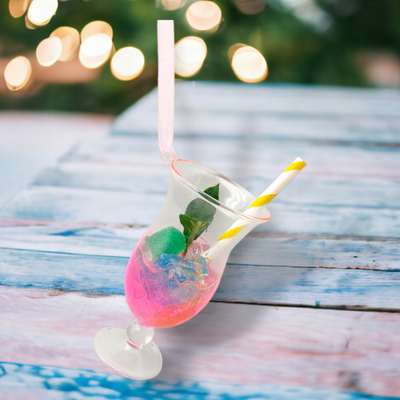 Tropical Drink Ornaments Set Of 2 Coastal Christmas Decor *SHIPS WITHIN 10 DAYS* NEW 2024