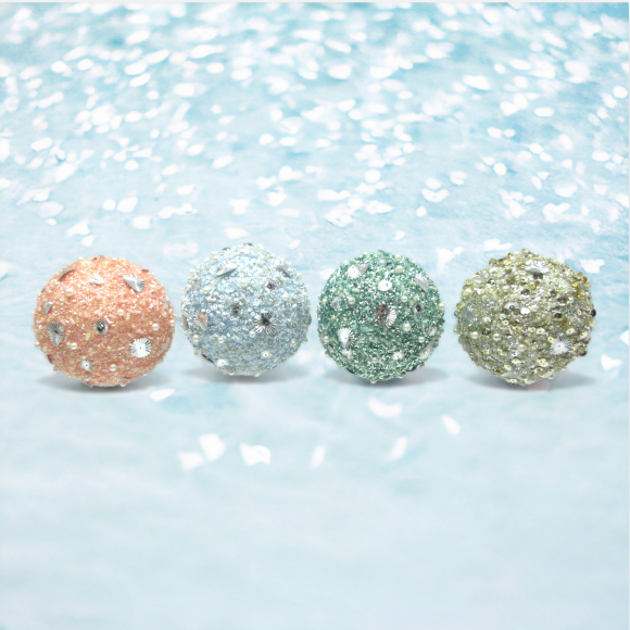Under Sea Ball Ornaments Set Of 4 Coastal Christmas Decor *SHIPS WITHIN 10 DAYS* NEW 2024