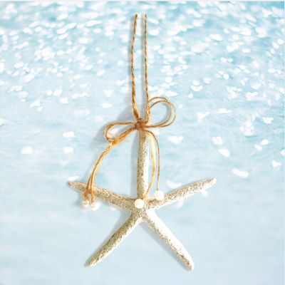 Starfish With Bow Ornament Coastal Christmas Decor *SHIPS WITHIN 10 DAYS* NEW 2024