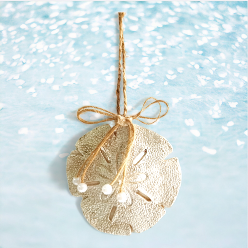 Sand Dollar With Bow Ornament Coastal Christmas Decor *SHIPS WITHIN 10 DAYS* NEW 2024