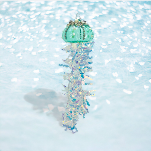 Blue Jellyfish Ornament Coastal Christmas Decor *SHIPS WITHIN 10 DAYS* NEW 2024