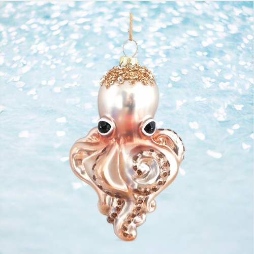 Salmon Octopus Ornament Coastal Christmas Decor *SHIPS WITHIN 10 DAYS* NEW 2024