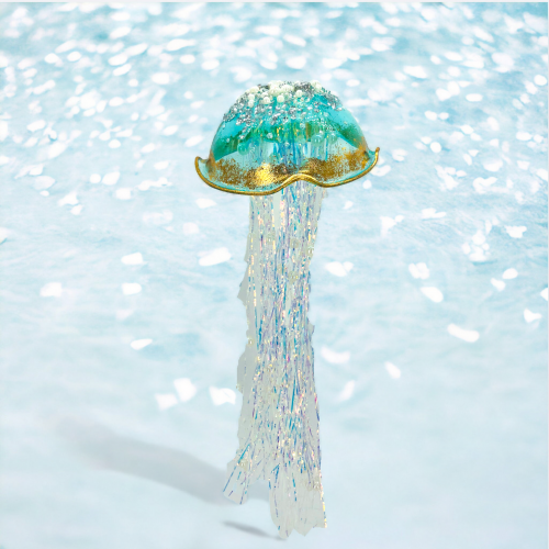 Blue Jellyfish With Gold Trim Ornament Coastal Christmas Decor *SHIPS WITHIN 10 DAYS* NEW 2024