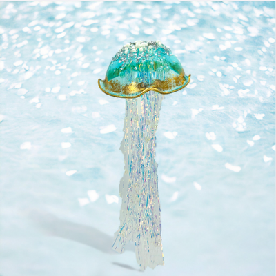 Blue Jellyfish With Gold Trim Ornaments Set Of 2 Coastal Christmas Decor *SHIPS WITHIN 10 DAYS* NEW 2024