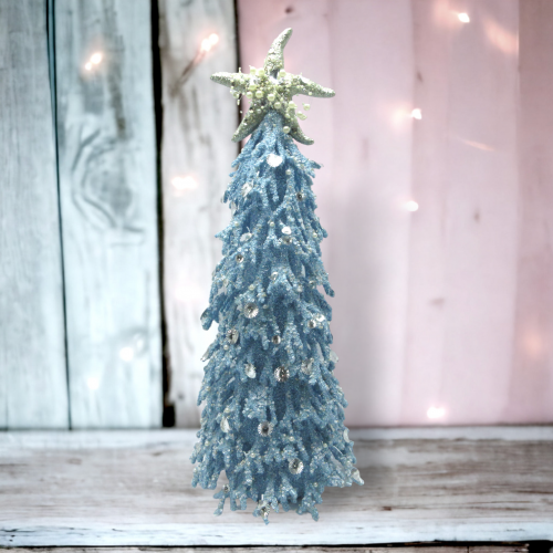 21&quot; Blue Coral Tree Coastal Christmas Decor *SHIPS WITHIN 10 DAYS* NEW 2024