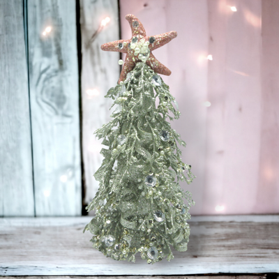 14&quot; Green Coral Tree Coastal Christmas Decor *SHIPS WITHIN 10 DAYS* NEW 2024