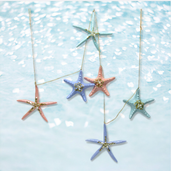 Pink Blue Starfish Garland Coastal Christmas Decor *SHIPS WITHIN 10 DAYS* NEW 2024
