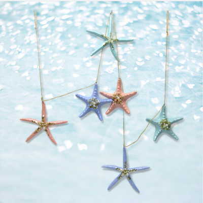 Pink Blue Starfish Garland Coastal Christmas Decor *SHIPS WITHIN 10 DAYS* NEW 2024