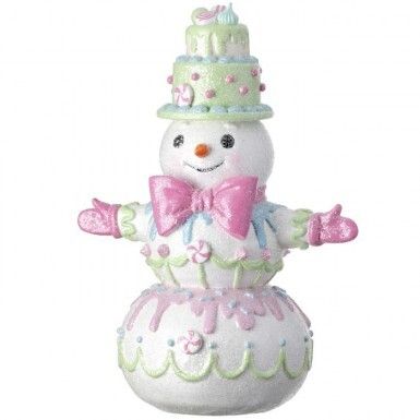 17.5&quot; RESIN CANDYLICIOUS SNOWMAN WITH BOWTIE Christmas Decor NEW 2024