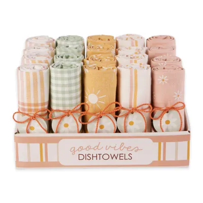 Good Vibes Assorted Dishtowels Set Of 5 Summer Collection Kitchen Accents