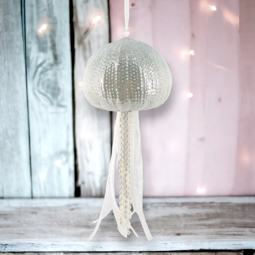 Blue Large Jellyfish Ornaments Set Of 2 Coastal Christmas Decor *SHIPS WITHIN 15 DAYS*