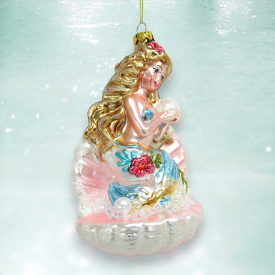 Mermaid In Shell Ornament Christmas Decor *SHIPS WITHIN 15 DAYS*