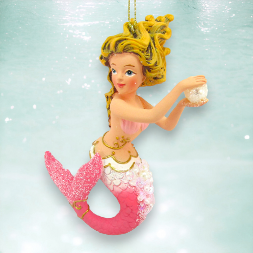 Mermaid With Shell Ornament Coastal Christmas Decor *SHIPS WITHIN 15 DAYS*