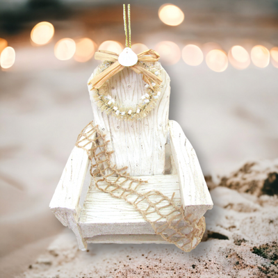 Cream Adirondack Chair Ornament Coastal Christmas Decor *SHIPS WITHIN 15 DAYS*