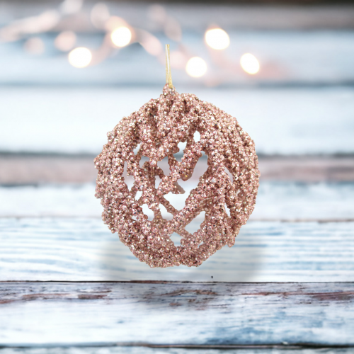 Pink Coral Ball Ornament Coastal Christmas Decor *SHIPS WITHIN 10 DAYS*