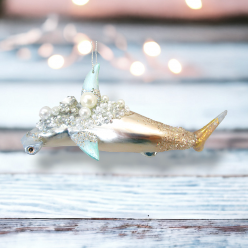 Jeweled Pastel Hammerhead Ornament Coastal Christmas Decor *SHIPS WITHIN 10 DAYS*