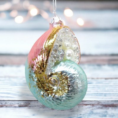 Metallic Shell Ornament Coastal Christmas Decor *SHIPS WITHIN 10 DAYS*