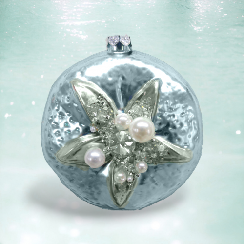 Blue Sand dollar With Pearls Coastal Sand Tree Ornament Coastal Christmas Decor *SHIPS WITHIN 10 DAYS*