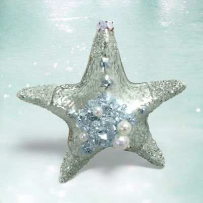 Seafoam Starfish Coastal Sand Tree Ornament Coastal Christmas Decor