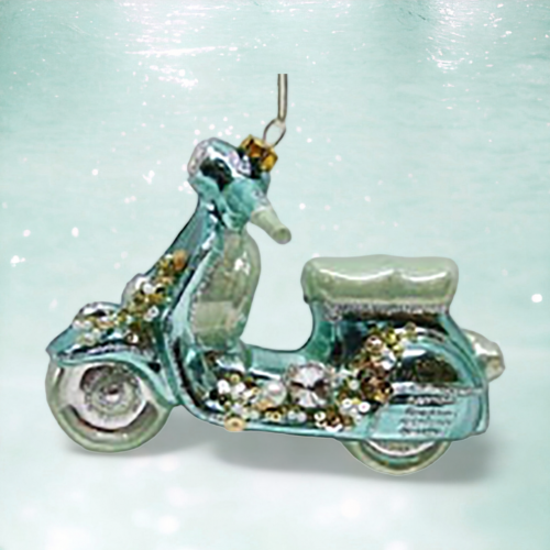 Teal Beach Scooter Ornament Coastal Christmas Decor *SHIPS WITHIN 10 DAYS*