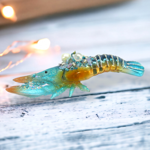 Blue Lobster Ornaments Set Of 2 Coastal Christmas Decor *SHIPS WITHIN 10 DAYS*
